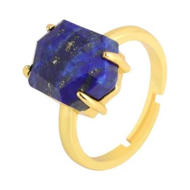 Imagem de Anel De Luxo Feminino Em Ouro Com Pedras Naturais: Olho De Tigre, Obsi