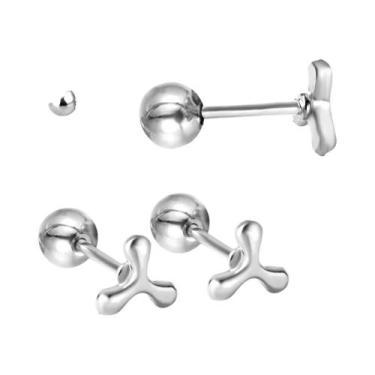 Imagem de Brincos De Aço Inoxidável Mini, Fofos, Com Formato De Coração, Borbole