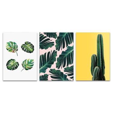 Imagem de Placas Decorativas Plantas Minimalistas E Coloridas Mdf
