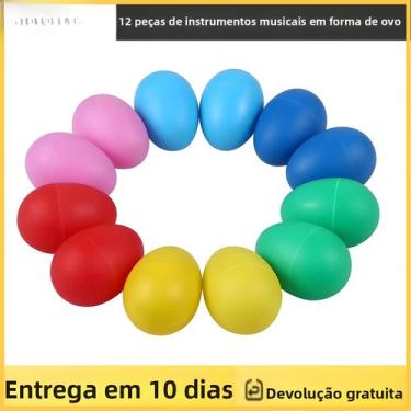 Imagem de Instrumentos Musicais De Percussão Em Forma De Ovo Para Crianças, 12 P
