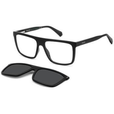 Imagem de Óculos De Grau Polaroid Clip On Polarizado Preto PLD 6230/CS 807-56