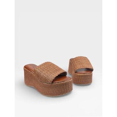 Imagem de Tamanco Anabela Littz Elegante Com Detalhe Virginia Caramelo, Caramelo