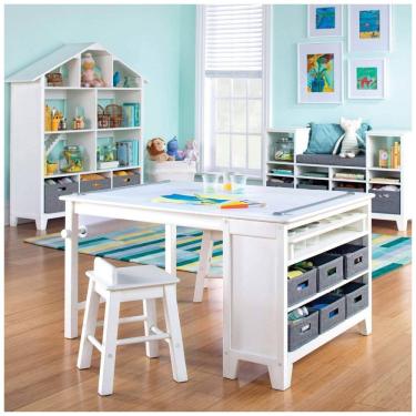 Imagem de Martha Stewart Kids Guidecraft Mesa e Cadeira para Artes e Artesanato - Madeira Branca...