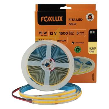 Imagem de Fita Led Foxlux Cob Ip20 15w 4000k 12v 5m