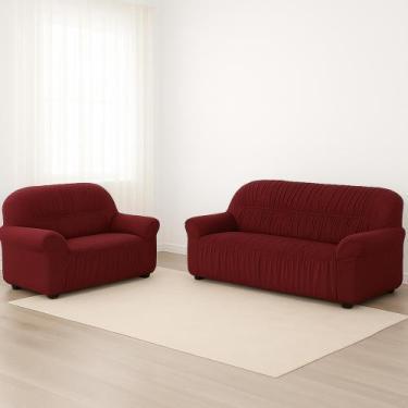 Imagem de Capa de Sofá Elasticada 2 e 3 Lugares - malucassim, vinho, 2 e 3 lugar
