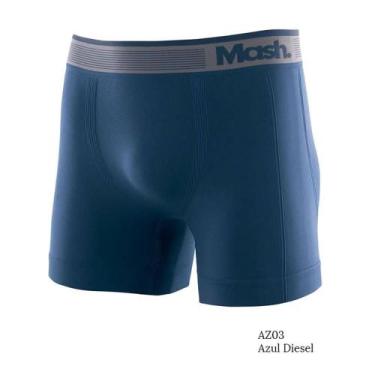 Imagem de Cueca Boxer Sem Costura Mash 710.01 Microfibra, P, Azul diesel