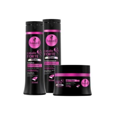 Imagem de Kit Cavalo Forte Hidra 300g Haskell (3 Itens)  Hidratação Profunda, Pr