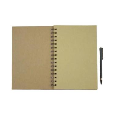 Imagem de Caderno Retro De Papel Kraft Com Espiral, Diário Em Branco Para Desenh