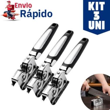 Imagem de Kit 3, 2 ou 1 Afiador Amolador de Facas Tesouras Profissional Manual e