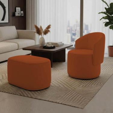 Imagem de Poltrona e Puff Orgânico Malu Max Bouclê M11 - D Rossi - DRossi, Terra