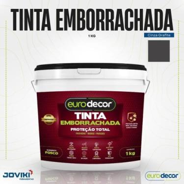Imagem de Tinta Emborrachada 1Kg Cores Eurodecor Impermeabilizante, Cinza Grafit