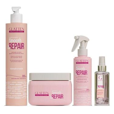 Imagem de Glatten Smooth & Repair Condicionador e Máscara e Leave-in e Sérum