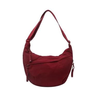 Imagem de Bolsa Transversal Grande De Nylon Estilo Hobo Versátil Para Estudantes