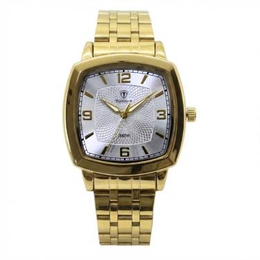 Imagem de Relógio Tuguir Masculino Ref: Tg30378 Casual Retangular Dourado