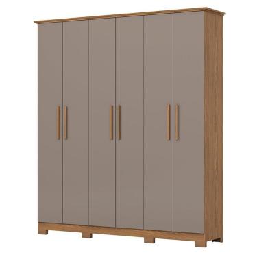 Imagem de Guarda Roupa Casal 6 Portas 3 Gavetas Cover D230 Nature Avelã - Henn
