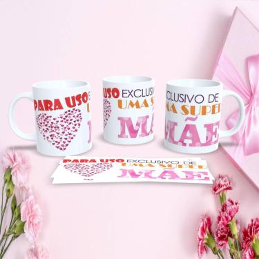 Imagem de Caneca de Porcelana 325ML Mães Estampa 108 para Presente Dia das Mães Decorada Apta mic...