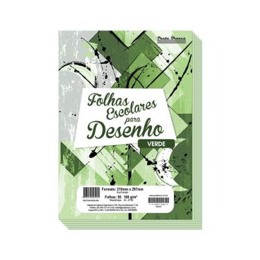 Imagem de Bloco Técnico A4 Pauta Branca sem Pauta 180G Tamanho 210MM X 297MM com 50 Folhas Verde
