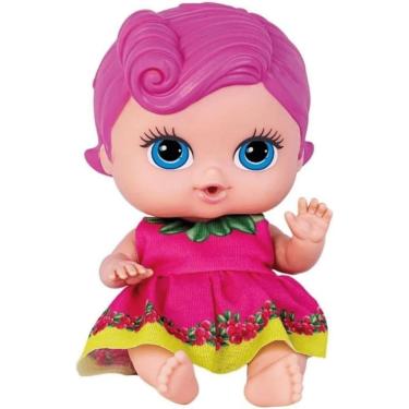 Imagem de Boneca Bebê Frutinhas Groselha com Cheirinho de Frutas em Vinil Macio Perfumado Cotiplás