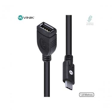 Imagem de Cabo USB Tipo C C20UAF-2 Extensor USB a Fêmea 2.0 1,8M Velocidade Até 480MBPS PVC Embor...