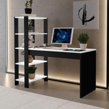 Imagem de Escrivaninha Home Milão 121cm com Estante e Prateleiras Mesa para Comp