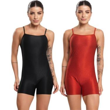 Imagem de KIT 2 Macaquinho Fitness Blackout Alcinha Slim Bella Fiore Canelado Se