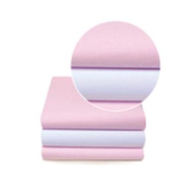 Imagem de Cueiro flanelado karinho liso 80cm x 50cm contem 03 un, Rosa/Branco