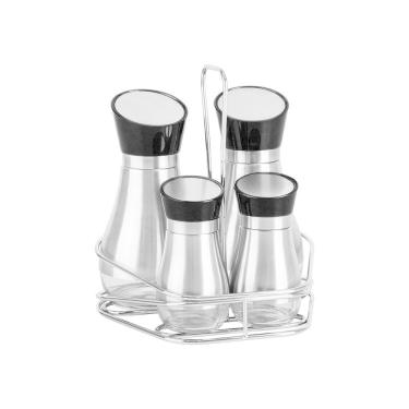 Imagem de Conjunto Galheteiro Tramontina Realce 61119200 em Vidro e Aço Inox