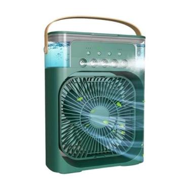 Imagem de Kit 02 Ventilador Verde Led 07 Cores Mini Ar Climatizador - B2