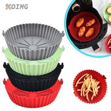 Imagem de KIT 3Cesta de silicone para fritadeira a ar, molde grosso de silicone 