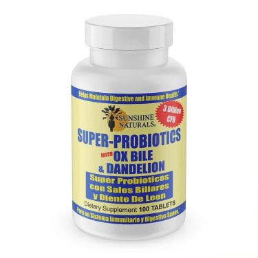 Imagem de Suplemento Probiótico Sunshine Naturals Super 100 Cápsulas-Unissex