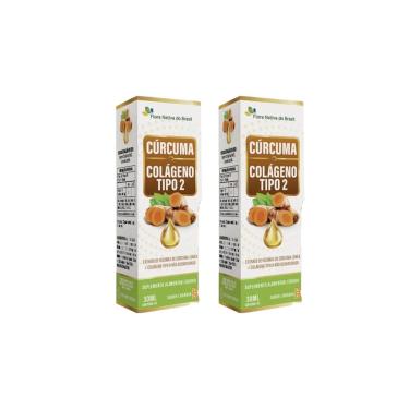Imagem de Kit 2x Cúrcuma + Colágeno Tipo 2 gotas Sabor Laranja 2x30ml Flora Nativa-Unissex