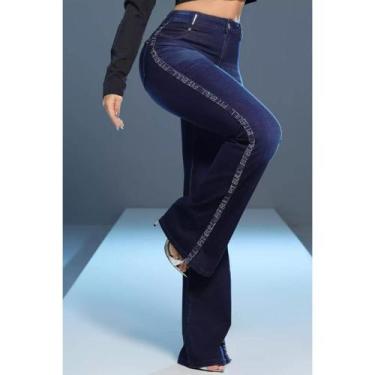 Imagem de Calça Jeans Flare Feminina Pitbull Lançamento Ref 86183, Azul, 42