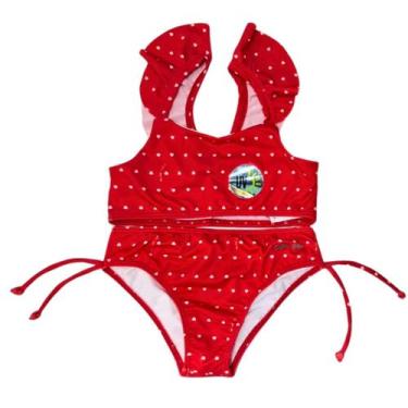 Imagem de Biquini Infantil Top de Alcinha Proteção Uv 50+ Vermelho - Manulele, 6