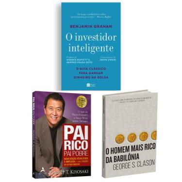 Imagem de Kit 3livros, Pai Rico, Pai Pobre + O Investidor Inteligente + O Homem 