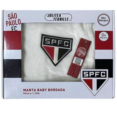 Imagem de Manta Cobertor Infantil Microfibra Bordada São Paulo 90x1,10m - Jolite
