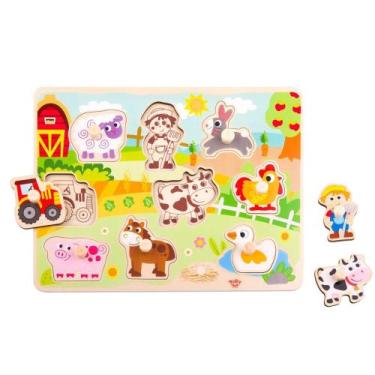 Imagem de Brinquedo de Encaixar com Pinos Fazenda - Tooky Toy