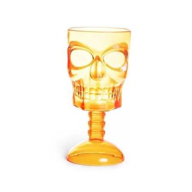 Imagem de TAÇA CALICE MODELO CAVEIRA HALLOWEEN COR LARANJA 382ml. - CROMUS