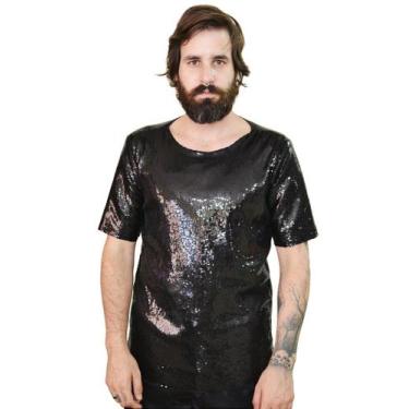 Imagem de Camiseta Paetê Preto - Tamanhos P, M, G, GG - Meijor, Preto, P