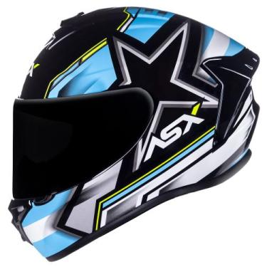 Imagem de Capacete ASX Draken Pilot Preto Azul e Amarelo - Axxis, 62