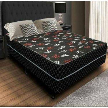 Imagem de Cama Box Conjugada Casal Cama Conjugado Ortopédico 138cm X 188cm Estrutura em Madeira C...