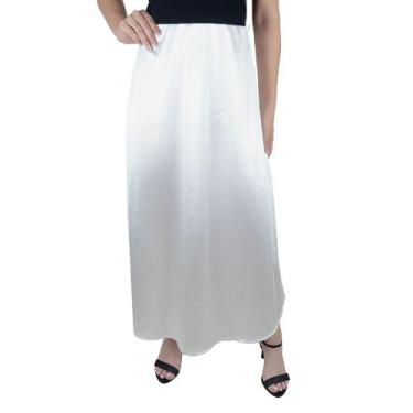 Imagem de Saia Feminina Averzzy Acetinada Off White - 6722, P, Branco