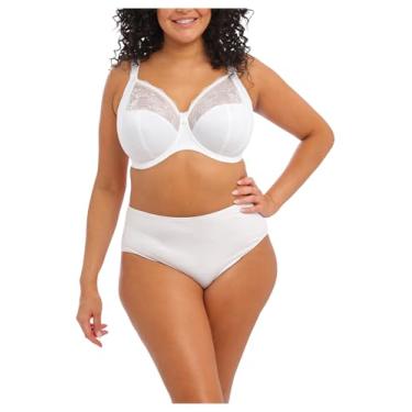 Imagem de Elomi Sutiã feminino plus size Morgan com aro de renda elástica, Branco, 36H