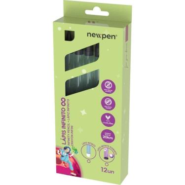 Imagem de Lápis Newpen Infinito Diamante Color Redondo Grafeno Preto Durabilidade 100 Lápis