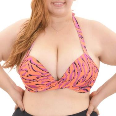 Imagem de Top Biquini Torcido Amarração Bojo Aro Plus Size Arsiè, 50, Laranja, R