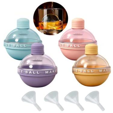 Imagem de Forma De Gelo Esfera Redonda 100ml Molde Bola com Tampa E Funil - Cent