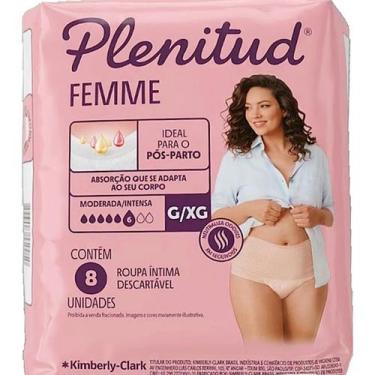 Imagem de Roupa Íntima Descartável Feminina Plenitud Femme G/XG 8 unid - Plenitu
