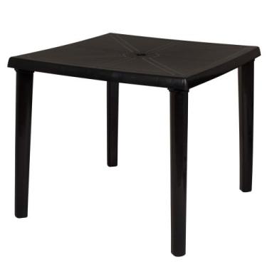 Imagem de Mesa Plástica Quadrada Desmontável Preta - MOR