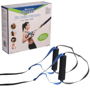 Imagem de Fita de Suspensão para Treinamento Funcional FIT-31 com Fortalecimento Muscular e Uso em Múltiplos Ambientes Azul