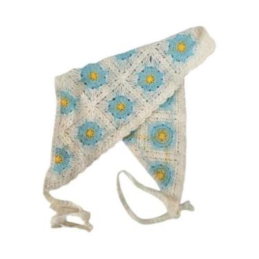 Imagem de Lenço Triangular Elegante De Tricô Para Mulheres, Acessório De Cabelo 