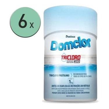 Imagem de kit 6 PASTILHAS TRICLORO DOMCLOR 200G